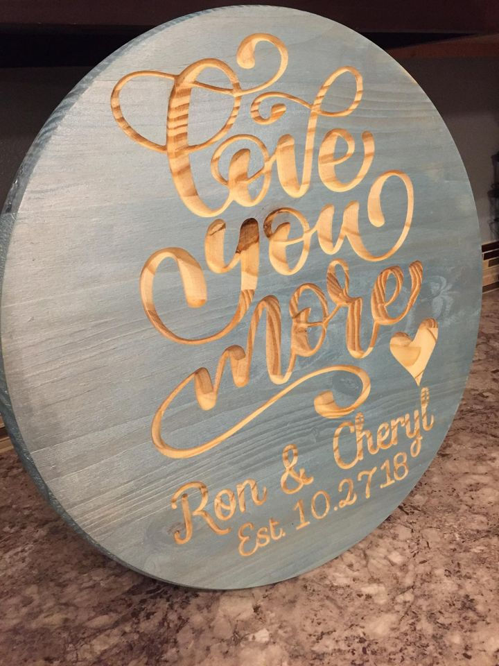 Thumbnail: Love you more! Custom Wood Monogram Sign