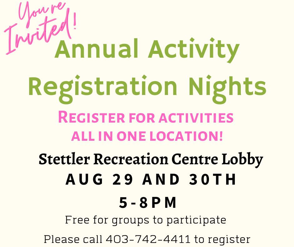 Annual Activity Registration Nights - Aug. 29-30