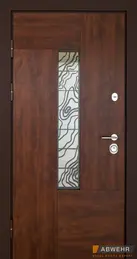 Двері з терморозривом модель Paradise Glass (колір Дуб темний + вулична плівка Vinorit).jp