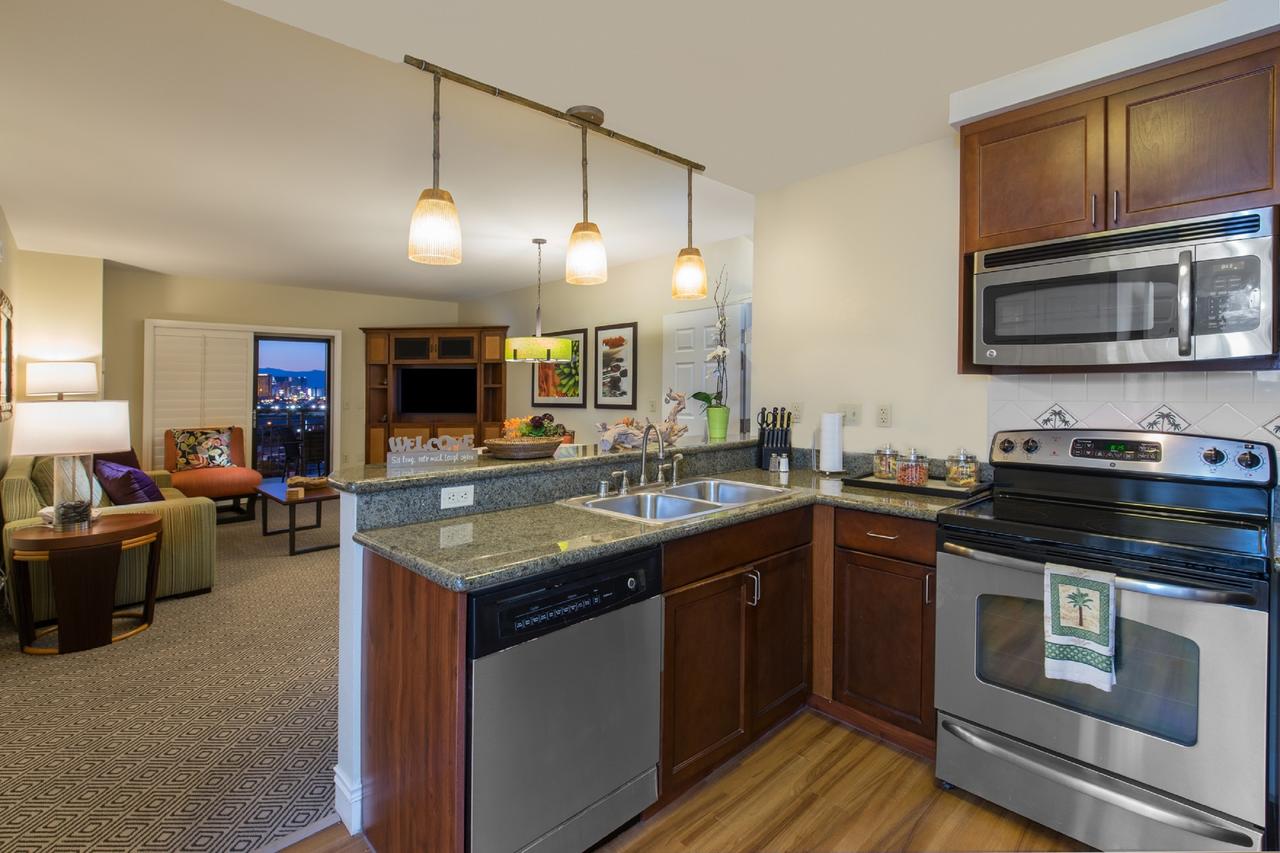 Full kitchen in a Tahiti Village suite