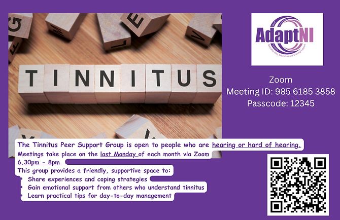 Looking for Tinnitus Support in Belfast or across Northern Ireland.  Adapt NI are here to help you.
