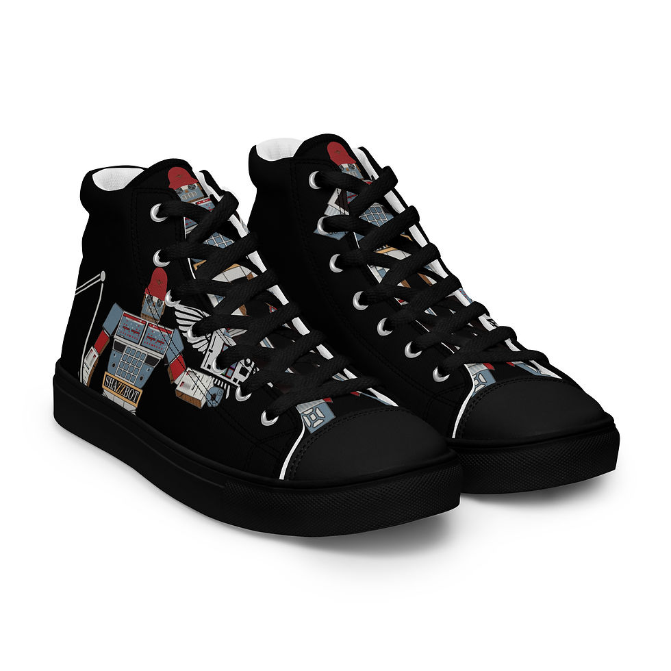 Thumbnail: MIGHTY SHAZZBOT high top canvas shoes