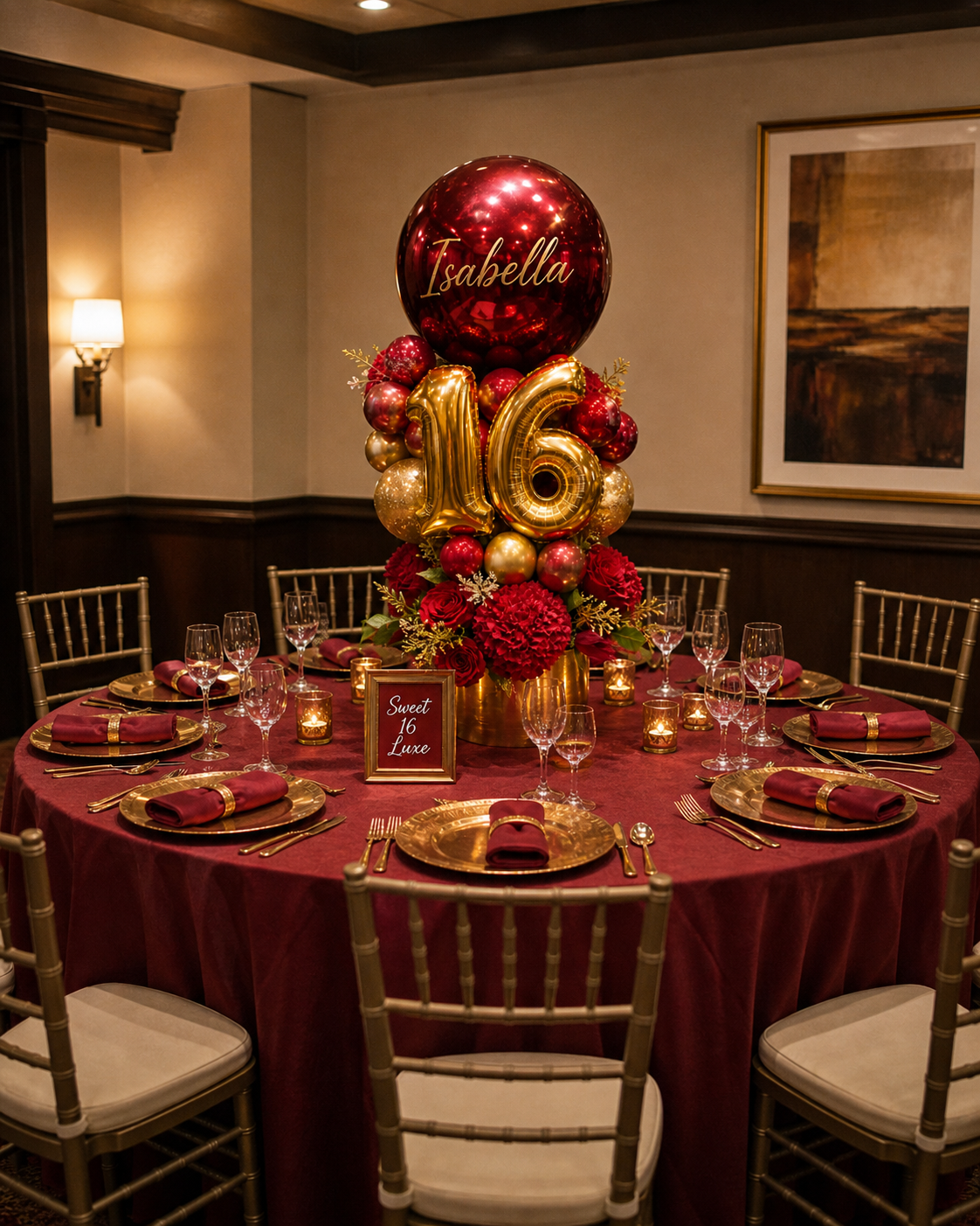 Sweet 16 Luxe Centerpiece