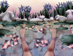 Sitting in the Koi Pond