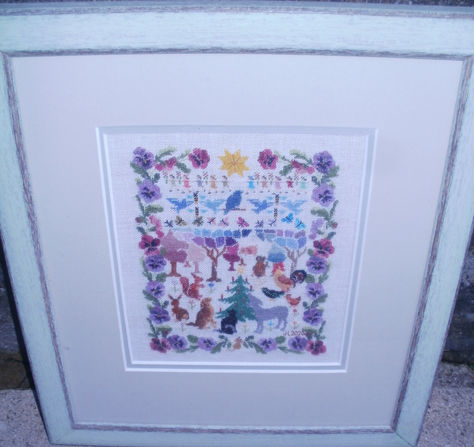 Pansy Border 10x12ins silk-cotton-linen £95 Jean Le Maitre.JPG