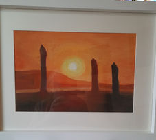 Alexander Standing Stones, Orkney Oil 17x13ins 85.png