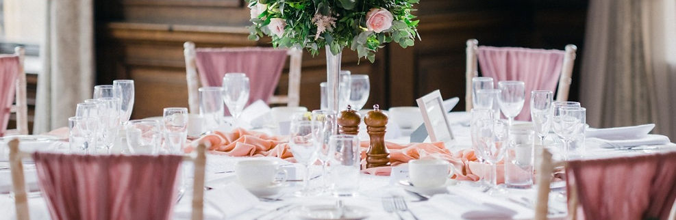 Table decor for a shabby chic wedding party in York, Yorkshire
