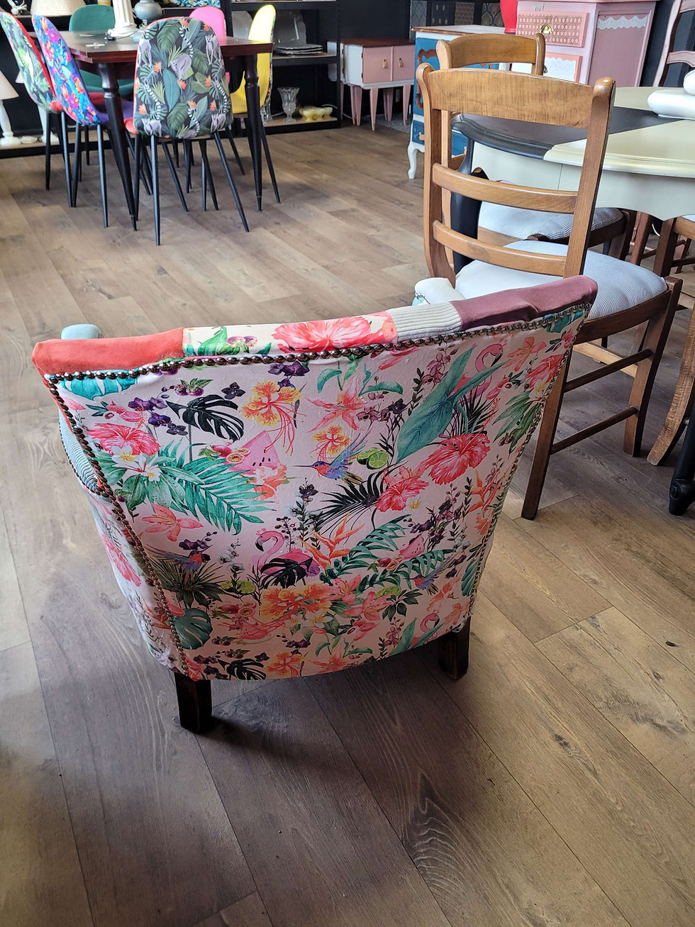 Miniature : Fauteuil club patchwork jungle 