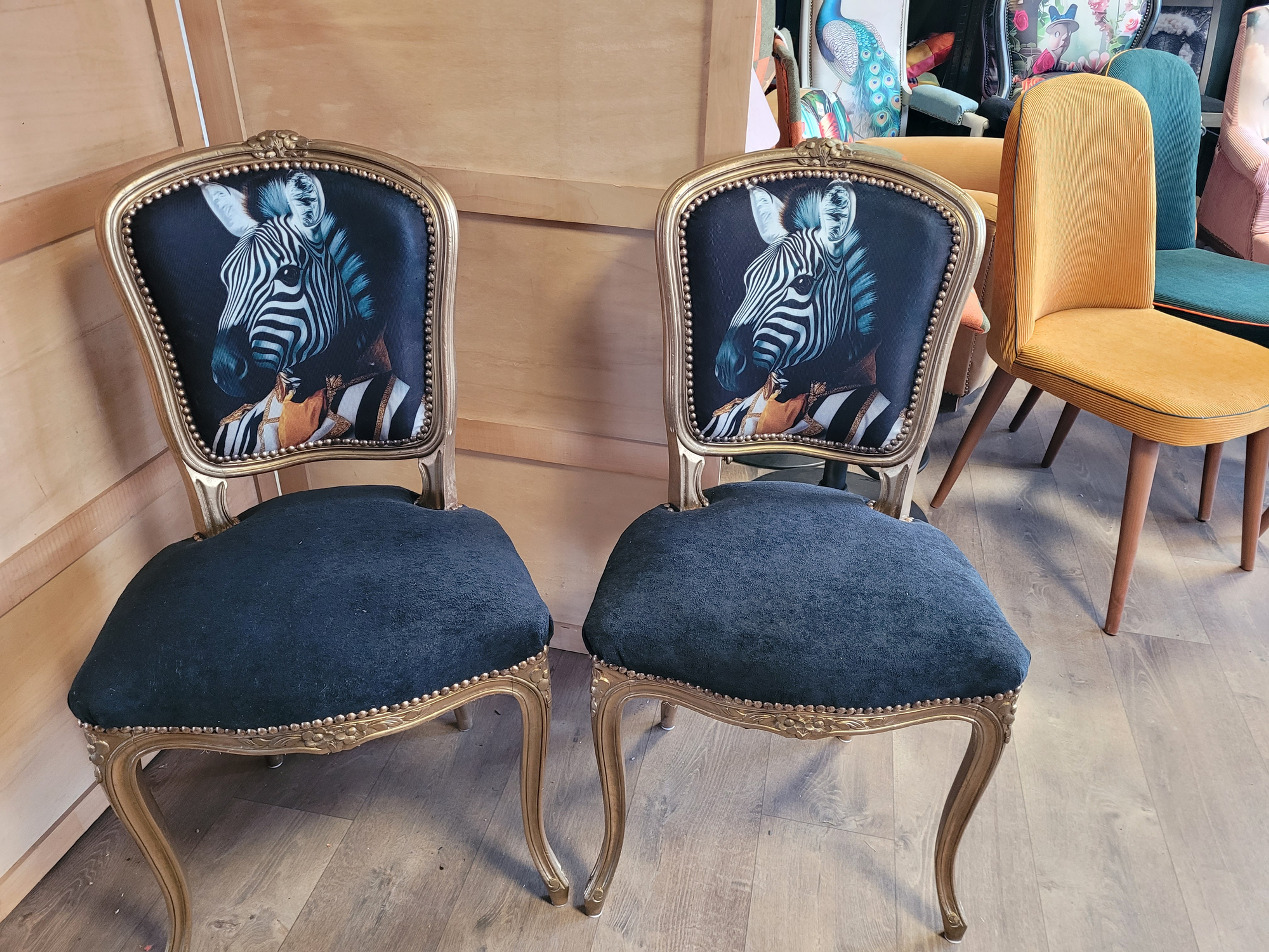 Chaise louis xv Zèbre
