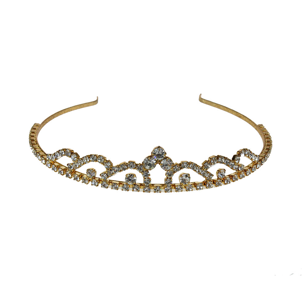 small gold tone with crystal accents
