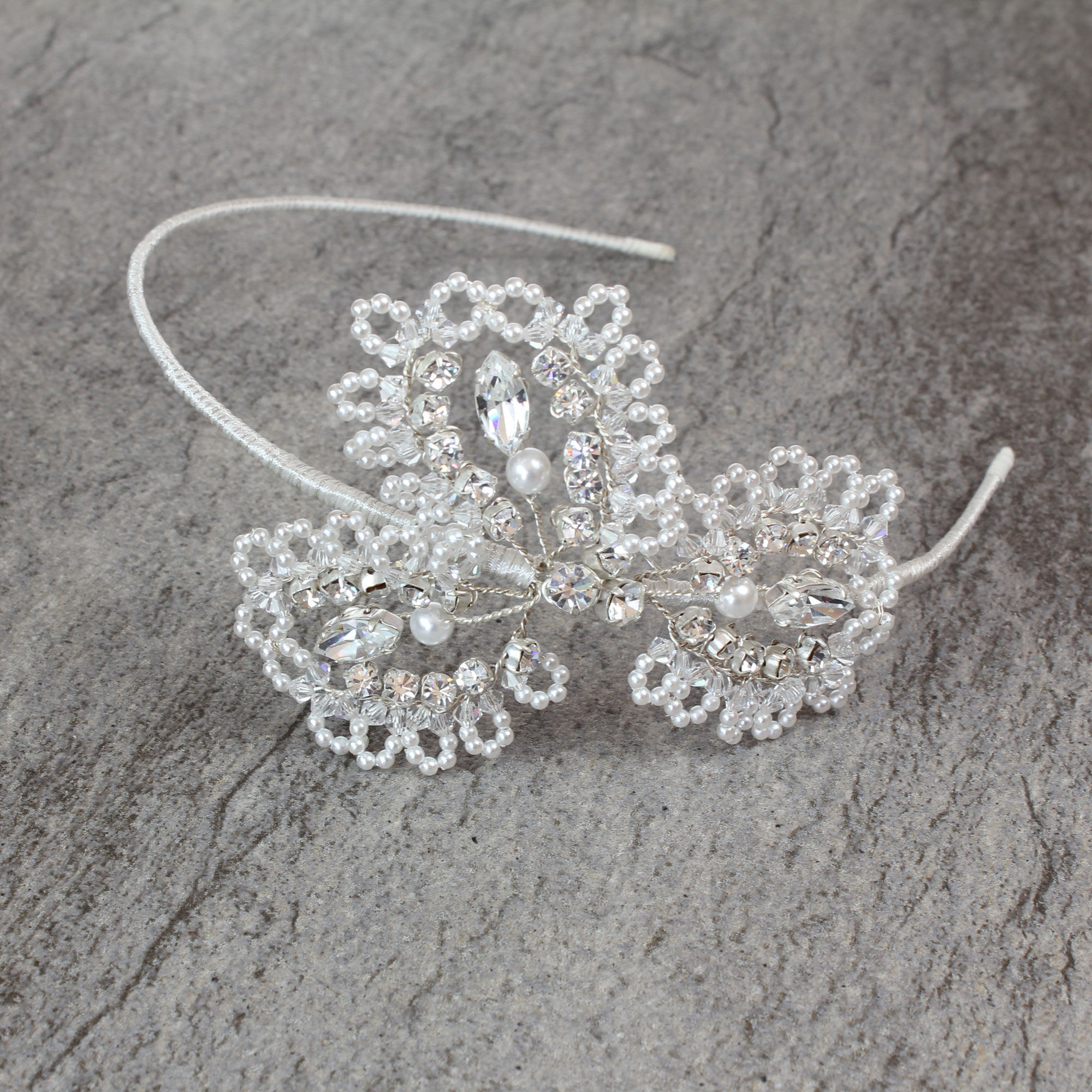 Pearl Wedding Side Headpiece for Brides