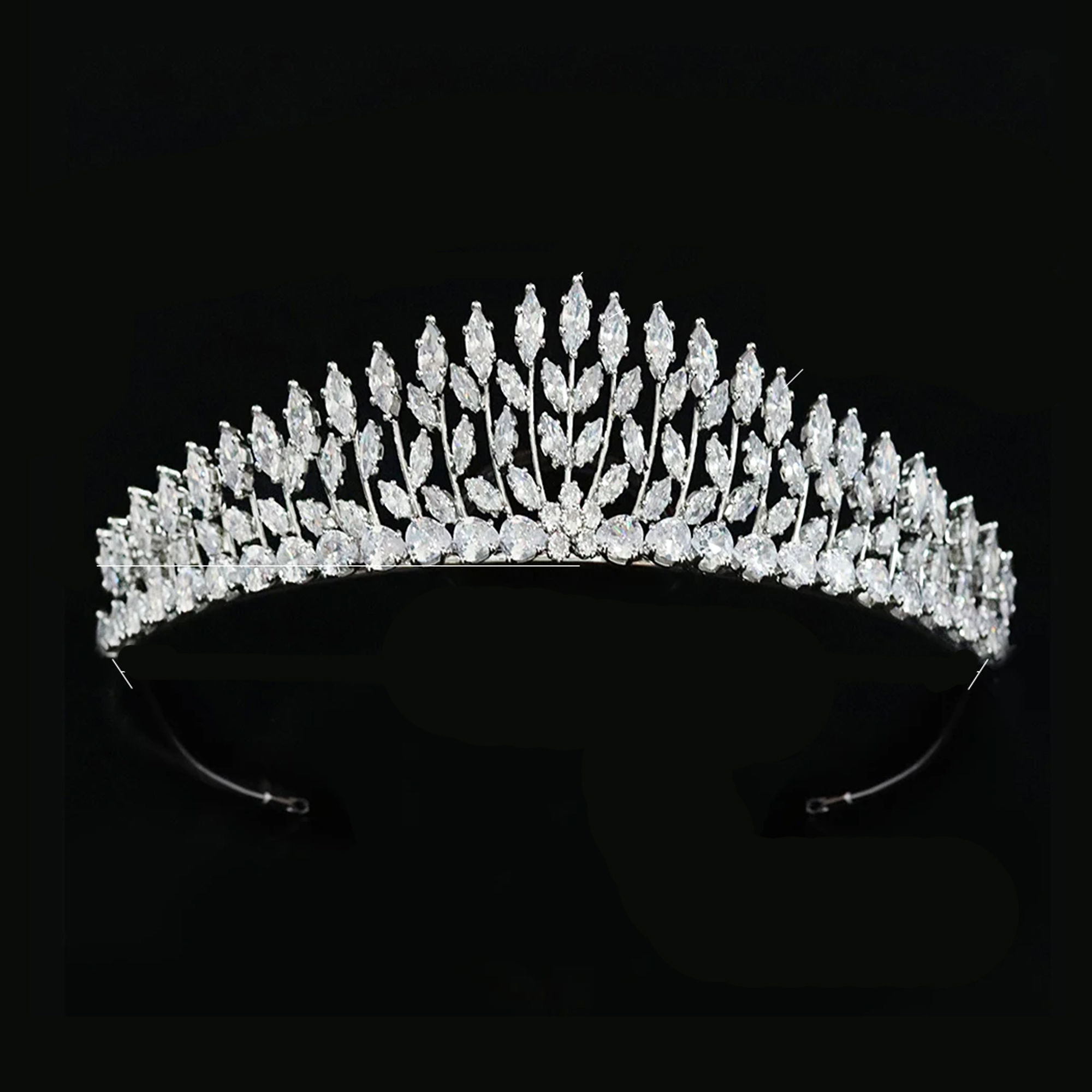 silver tone crystal wedding tiara