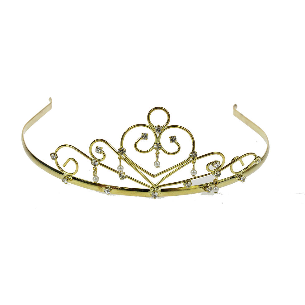 gold tone, drop pearl tiara