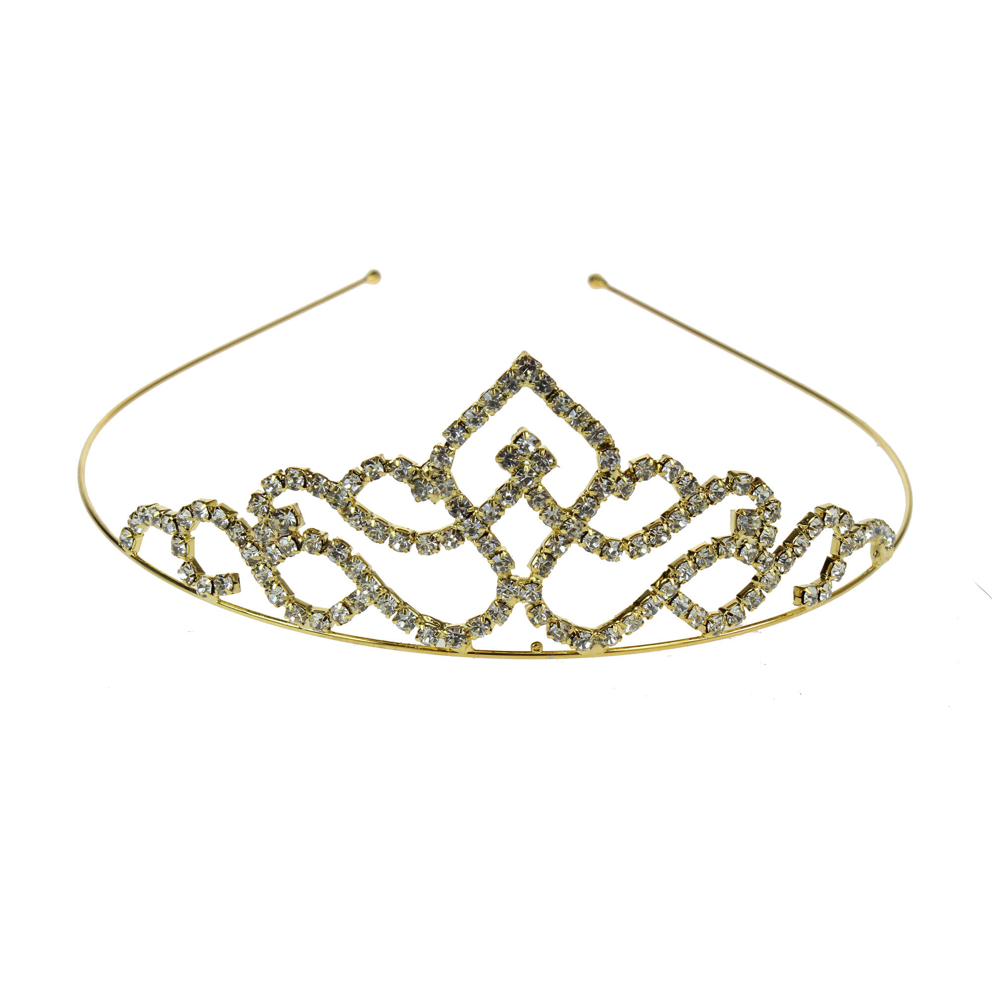 gold tone crystal tiara