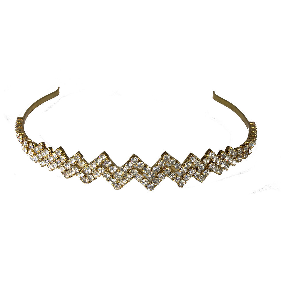 gold tone crystal wedding headpiece