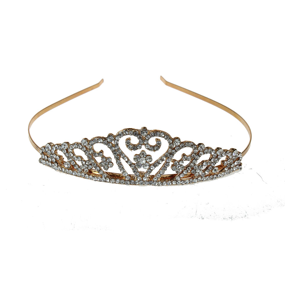 gold tone crystal bridal tiara