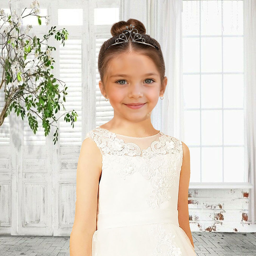 small silver tone tiara for "little heads"