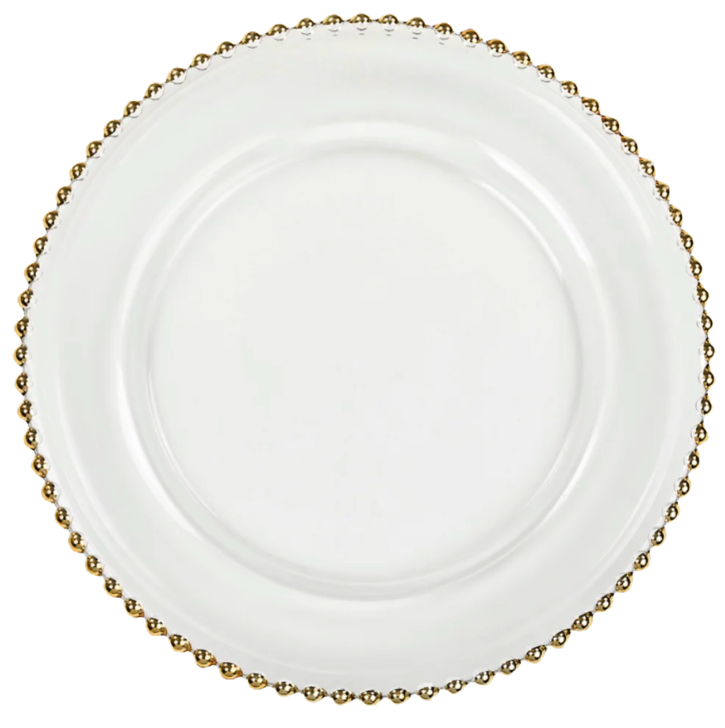 Gold Beaded Charger Plate (13")