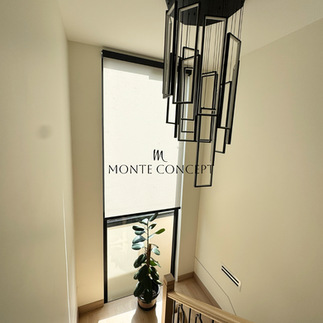 high stairs window blinds