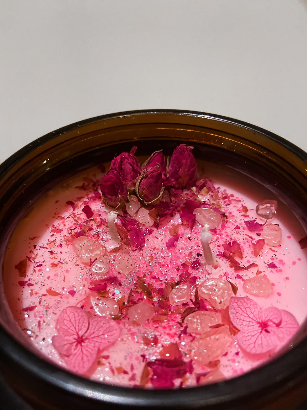 'HIDDEN GEM CANDLE' - Rose Quartz