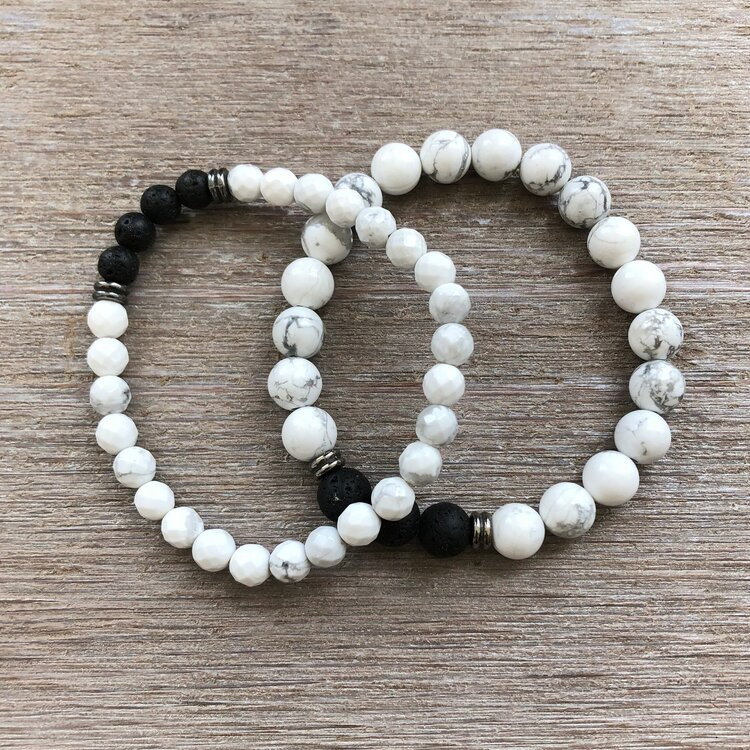 White Howlite & Rock Lava