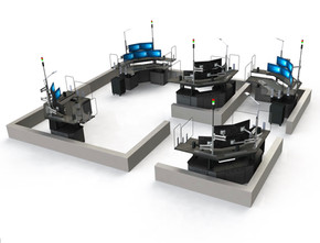 High resolution render for design and manufacturing of 911 dispatch consoles by Sustema control room furniture manufacturer