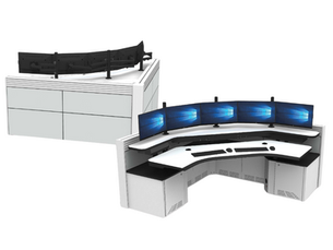 Control room consoles for 911 dispatch by Sustema