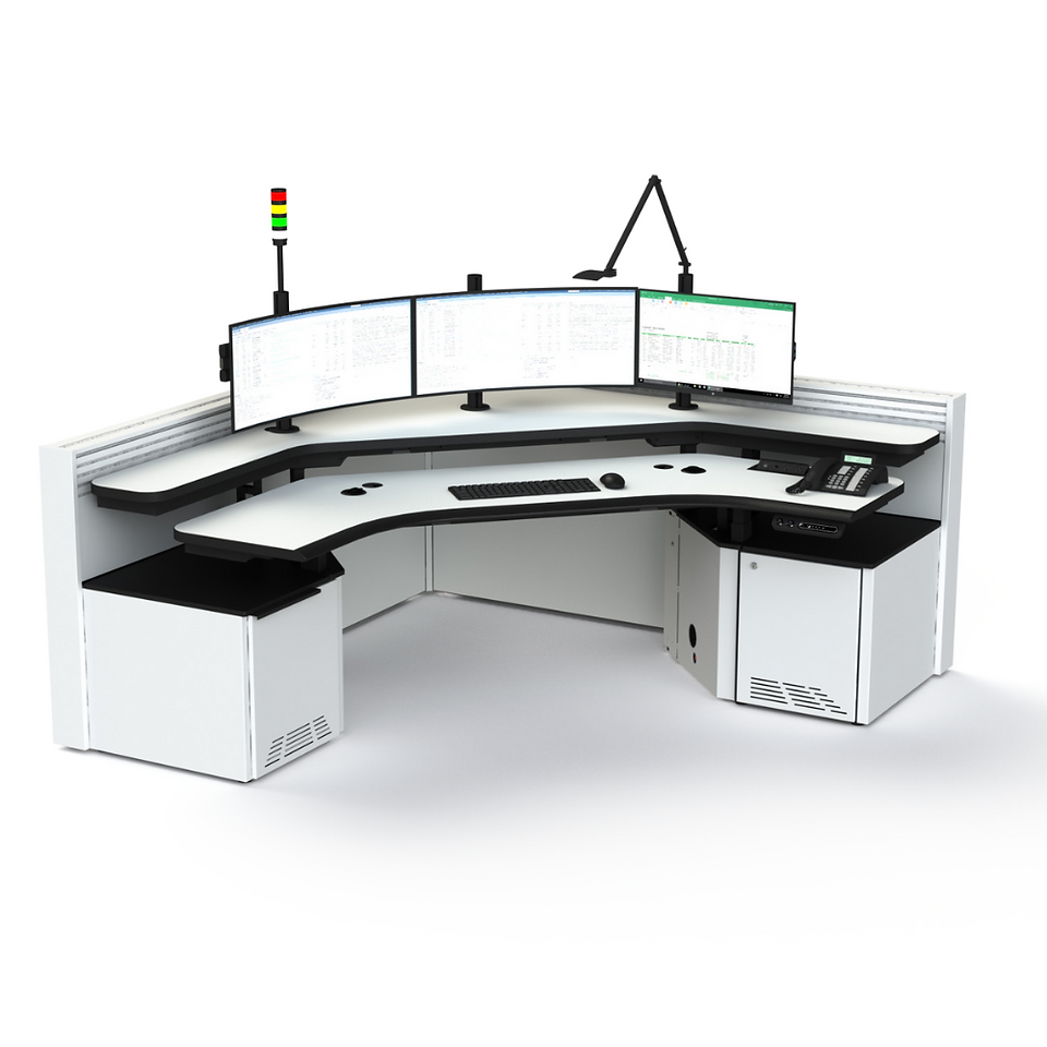 cockpit design Sustema control room furniture manufacturer – 911 dispatch consoles – benefits for employees in PSAP with upgraded furniture