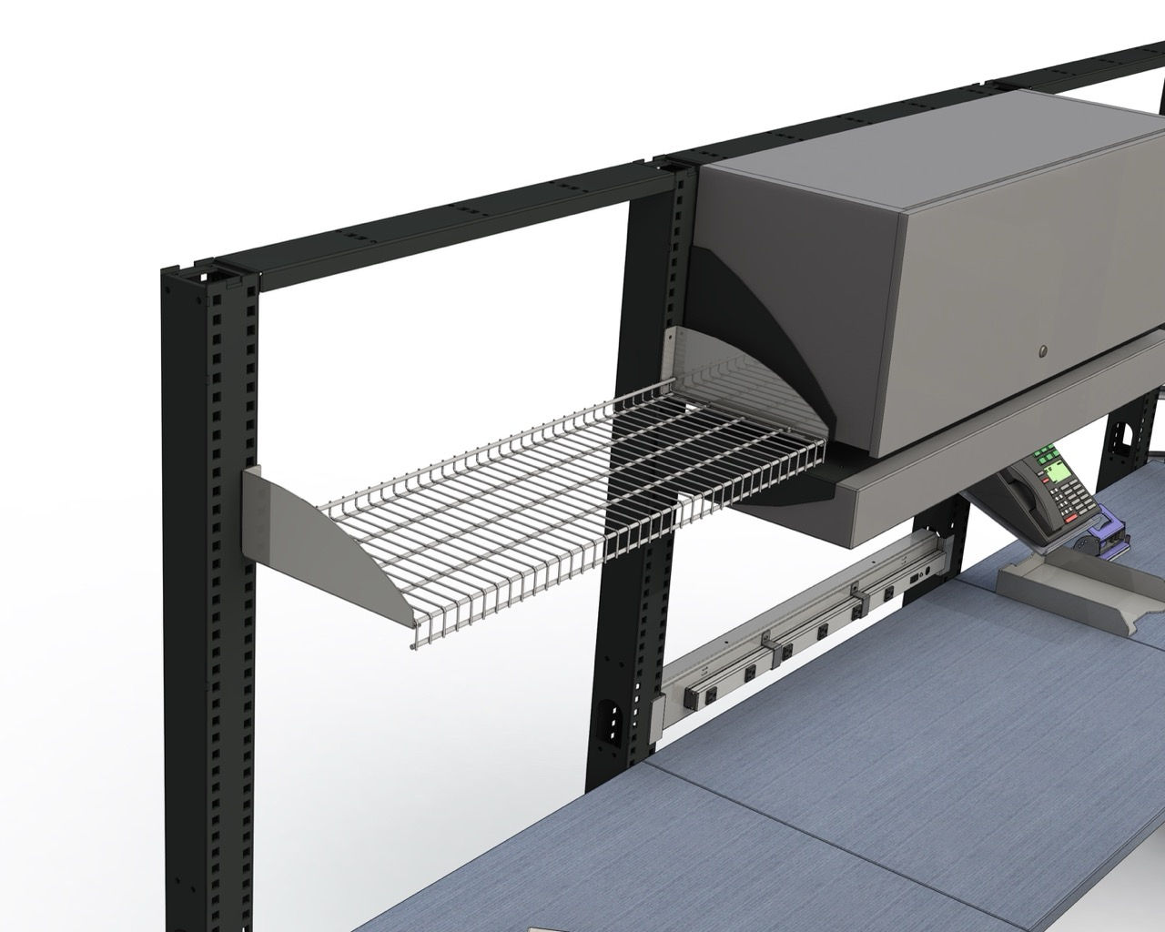 Accessories for workbench setup in IT environment by Sustema Control Room Furniture Manufacturer