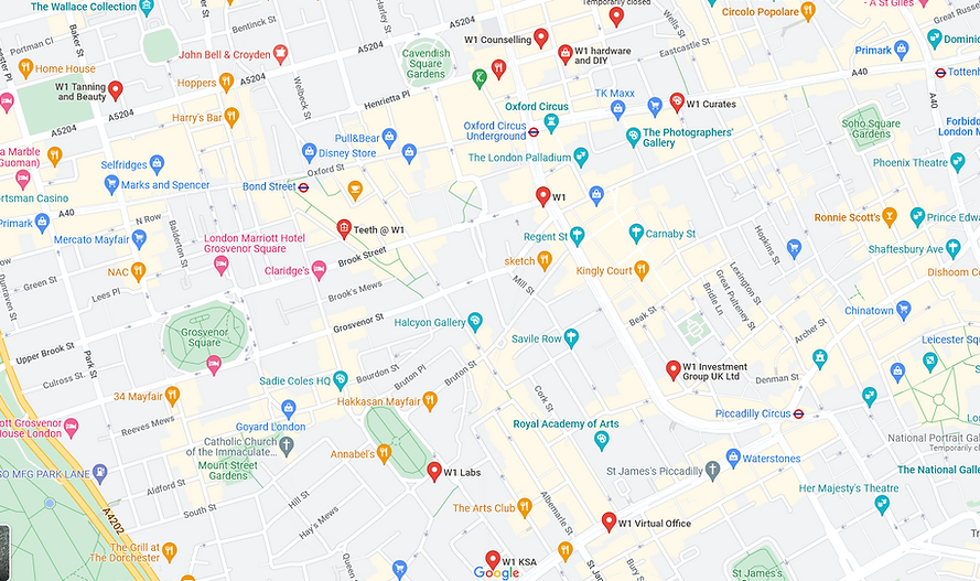 Google Maps W1-W14 Postcodes Image