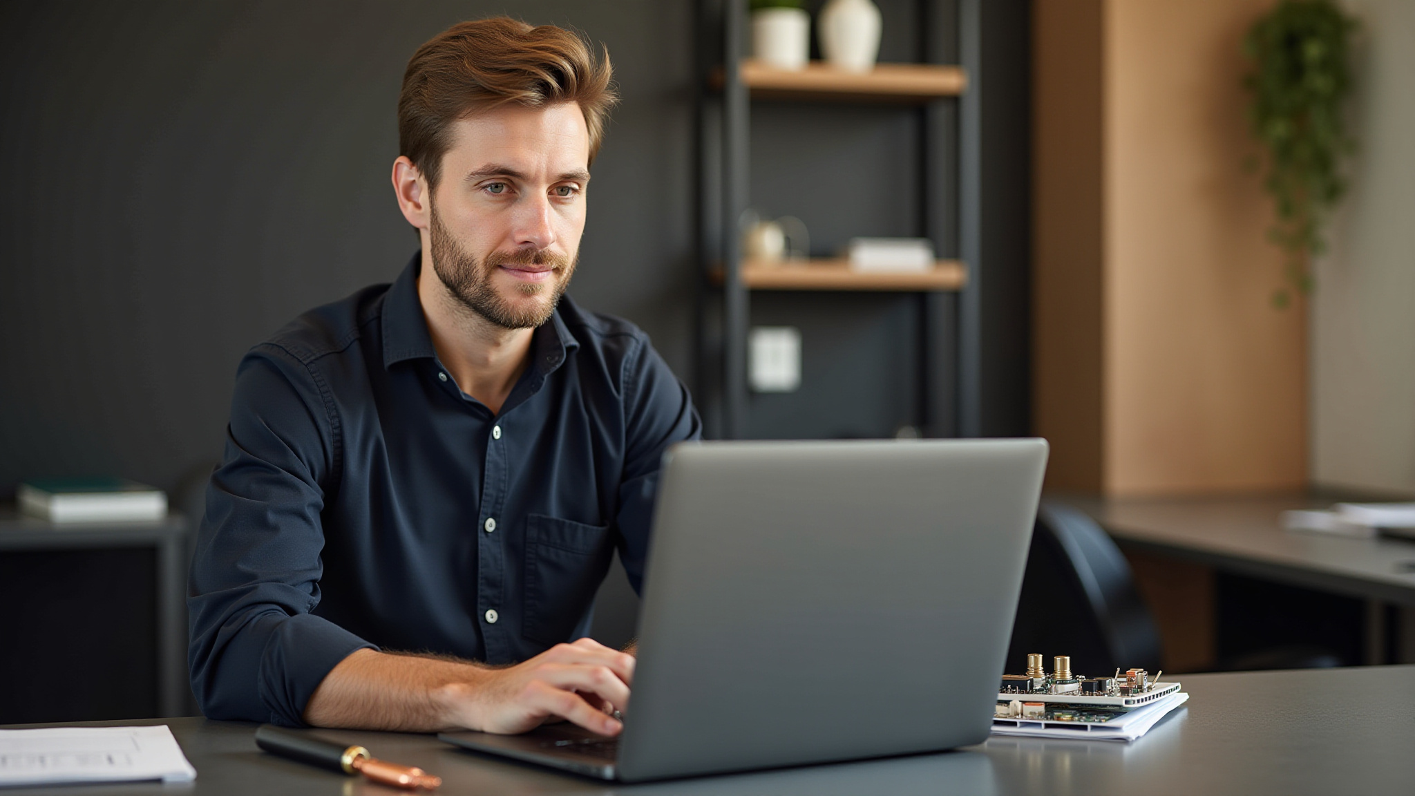 Man Working on Computer