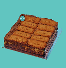 Fudgy brownie with Biscoff swirl and crunchy biscuit pieces – indulgent Melbourne dessert