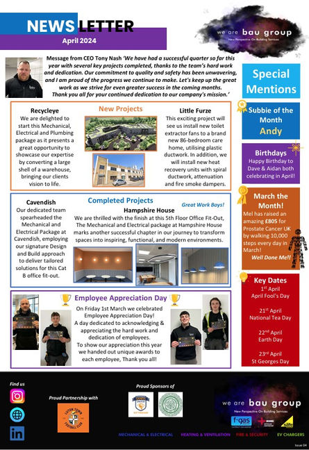 Fourth Edition of the We Are Bau Group Newsletter! #4