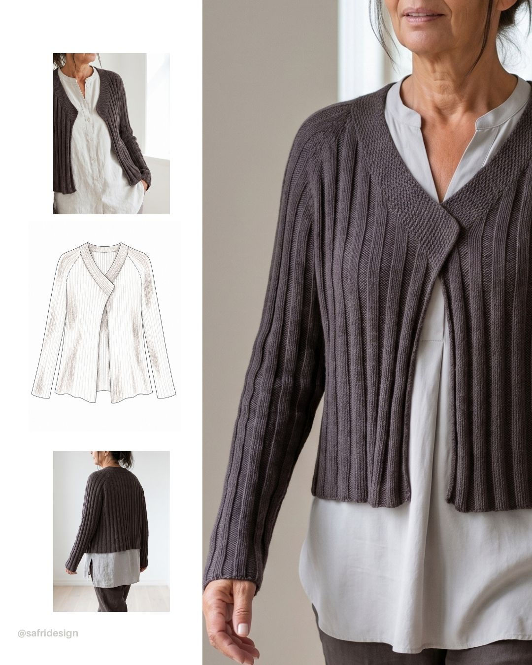 LOU Cardigan in Braun