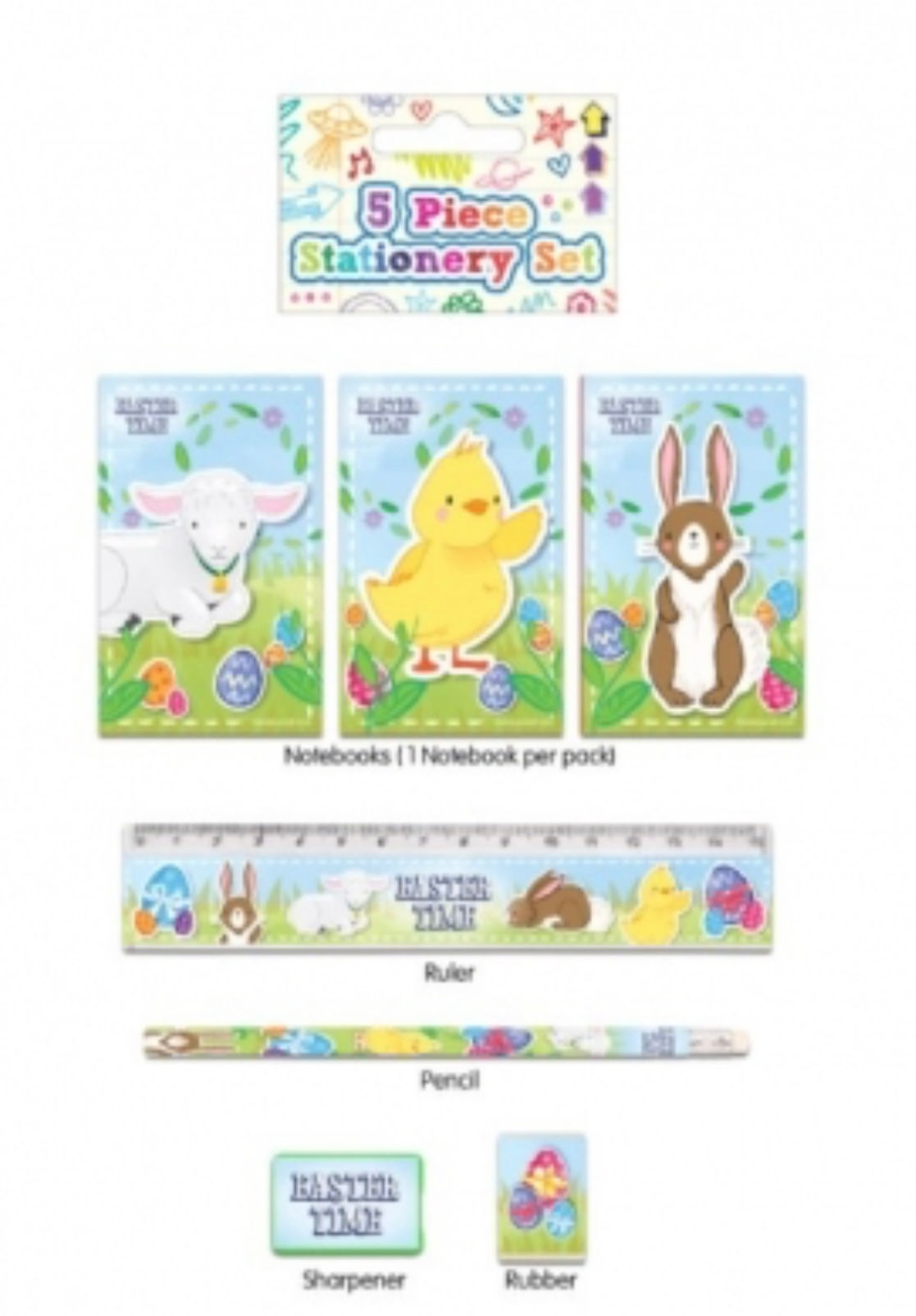 5 peice Easter stationary set 