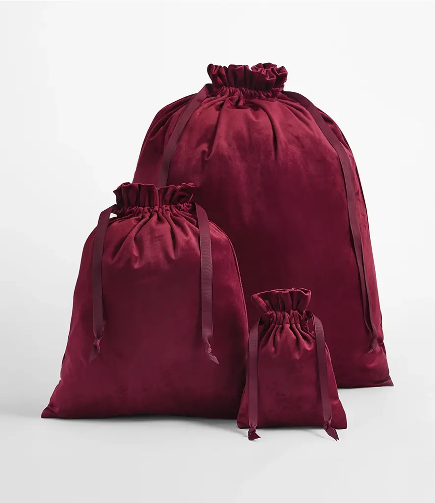 Luxury ruby red velvet sack