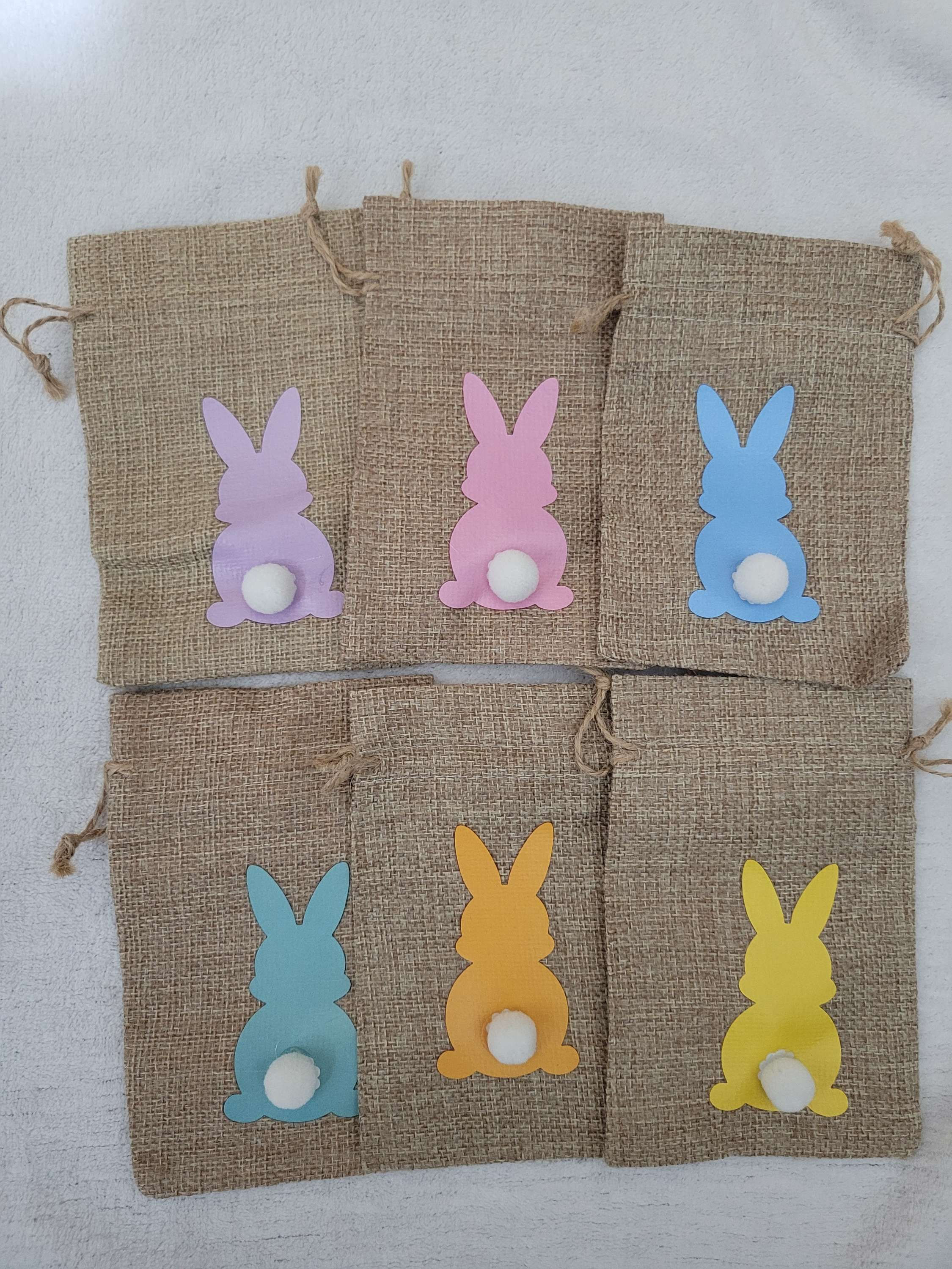 Drawstring Easter Bunny treat bag