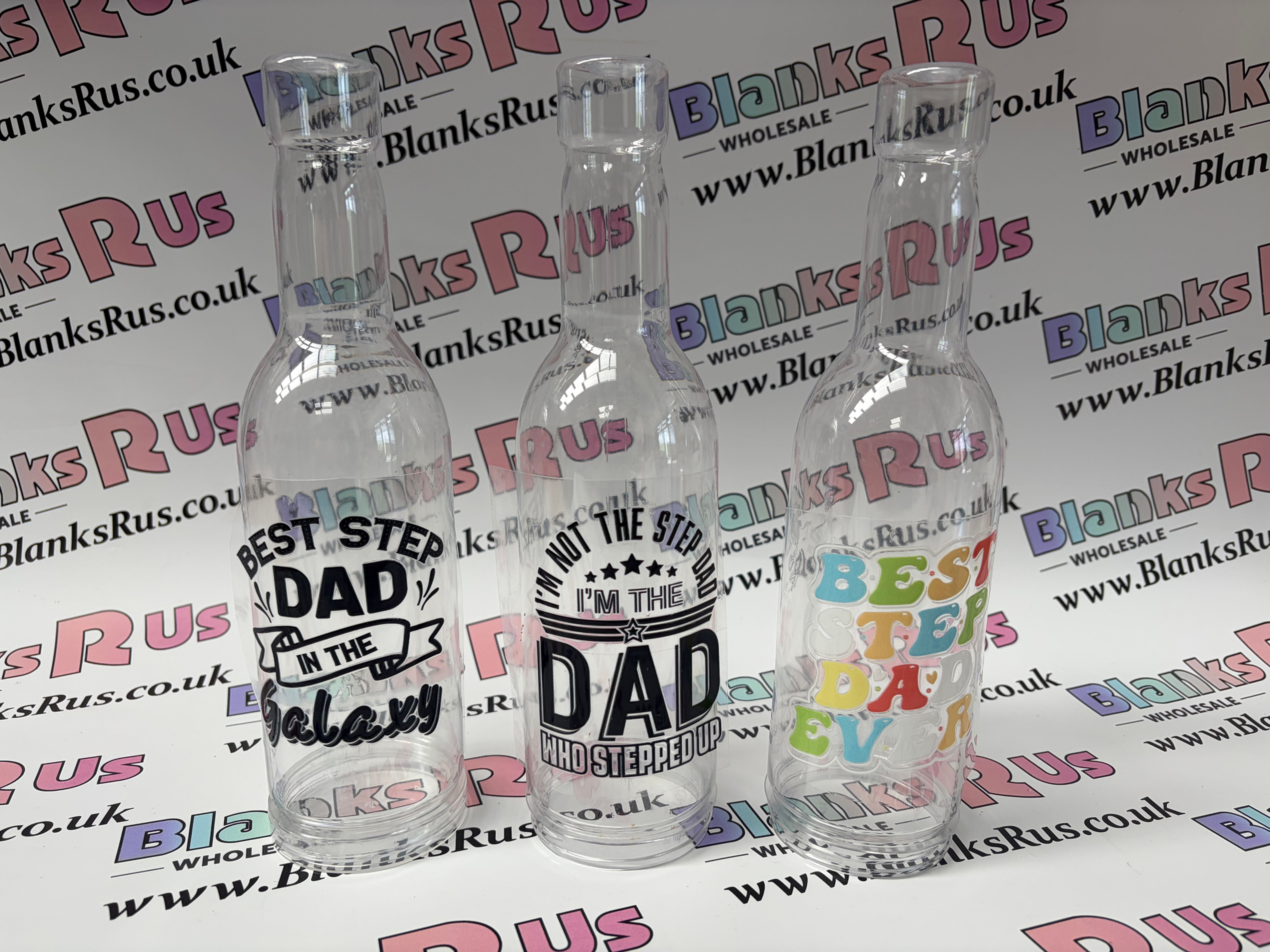 UVDTF decals for bottle shaped sweetie jar - stepdad 