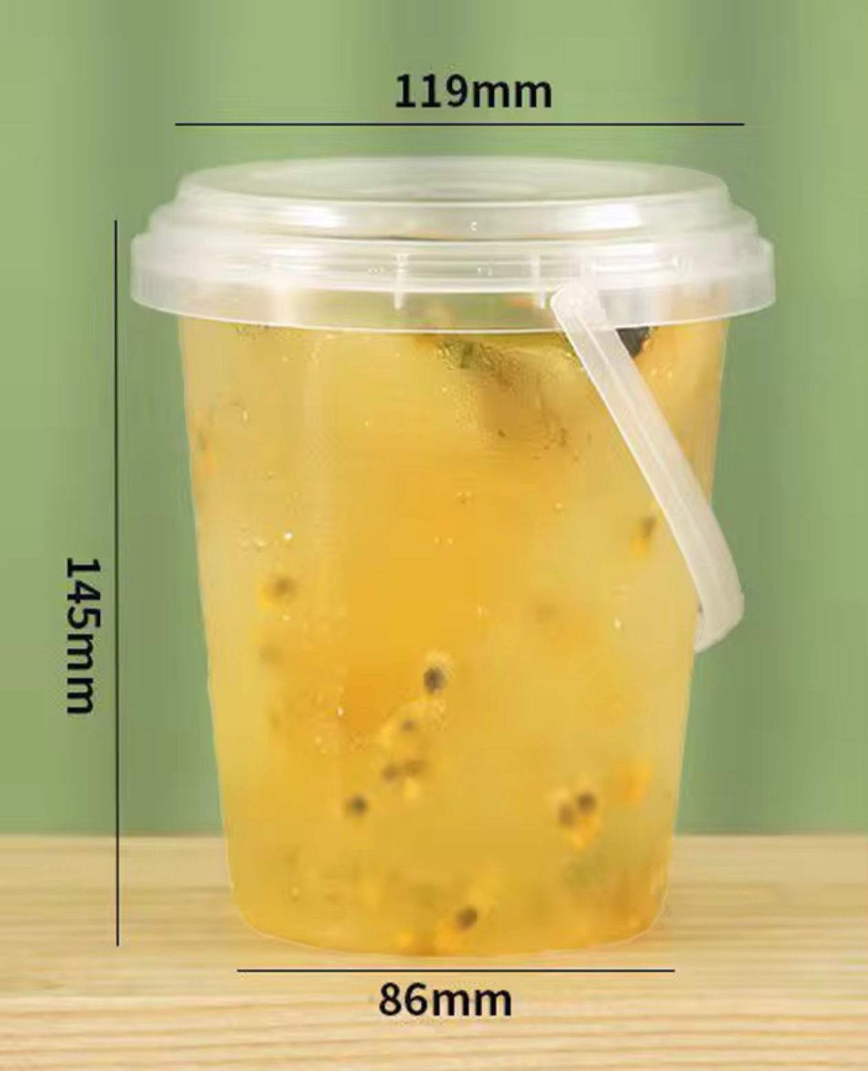 Mini bucket cup with lid and straw 