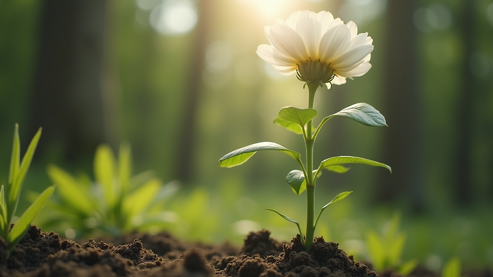 Eye-level view of a blooming plant symbolizing growth and potential in hiring