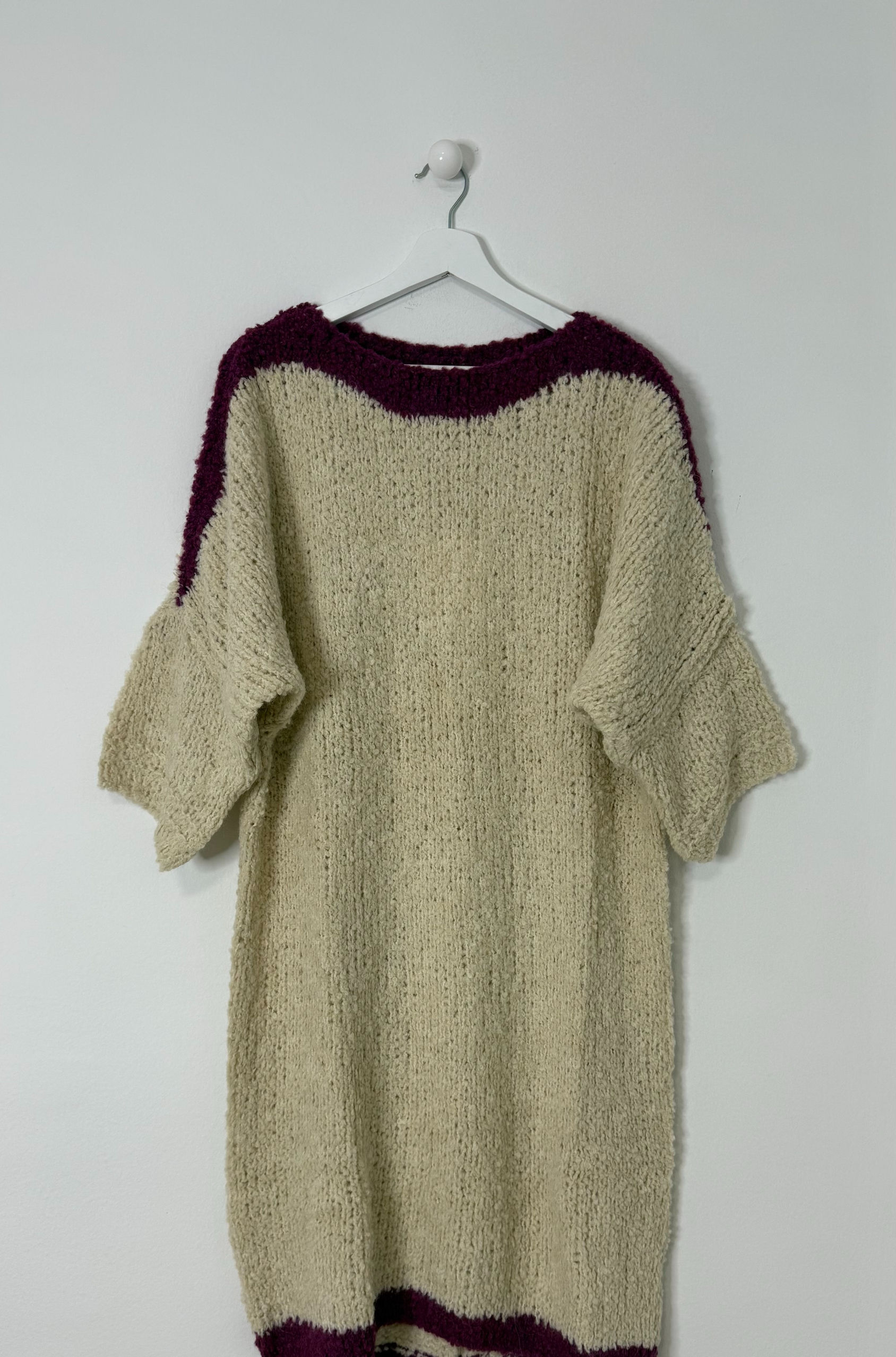 VESTIDO CHELINA CRUDO/MORADO