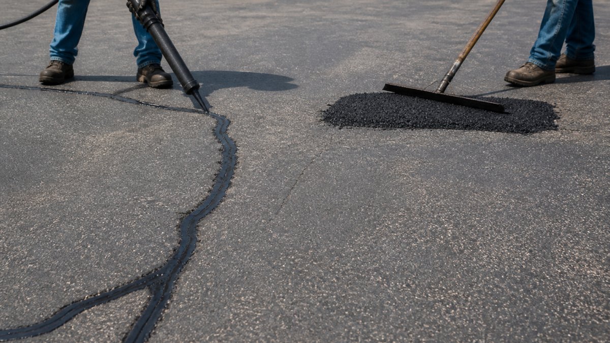 Asphalt Crack Sealing vs Patching for Commercial Lots