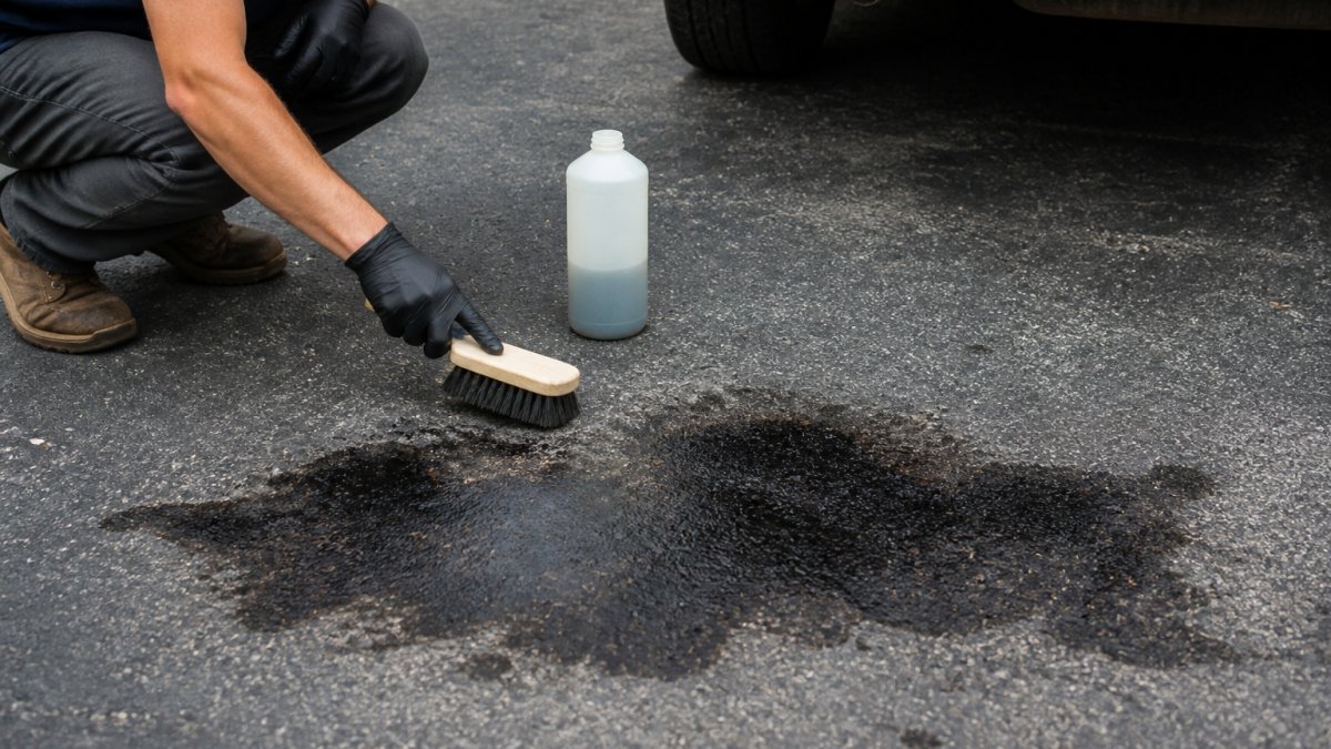 How to Remove Stubborn Oil Stains From Asphalt