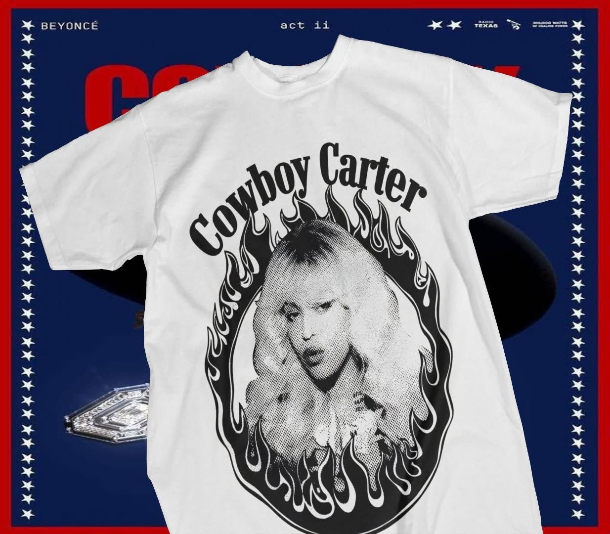 Cowboy Carter Black & White Flame