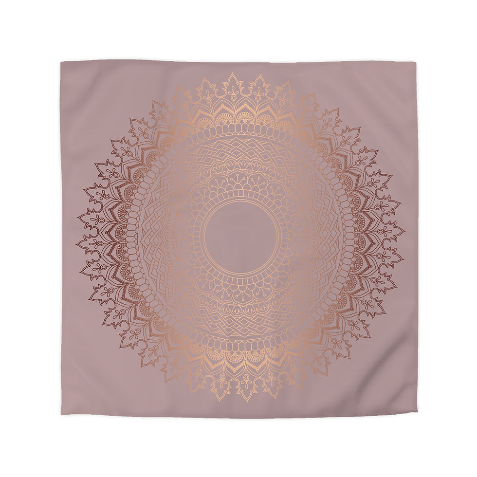 GOLD MANDALA TAUPE Microfiber Duvet Cover