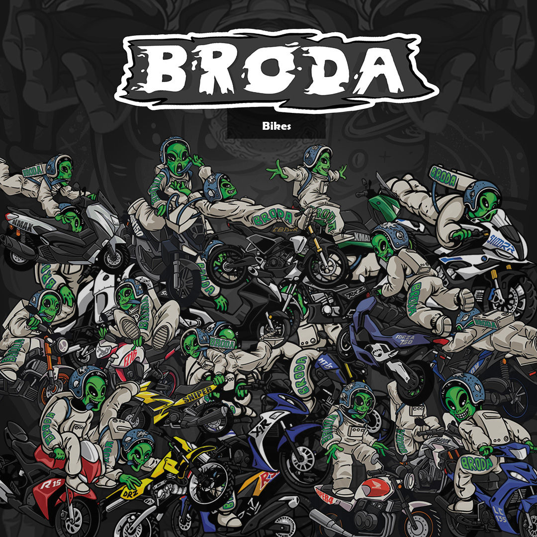 Waterproof "Bikes." Sticker Decal