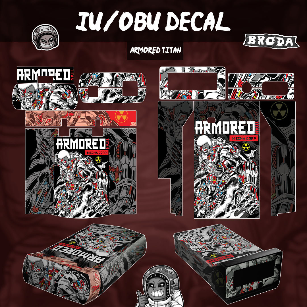 Slim IU/OBU Sticker Waterproof "Armored Titan"