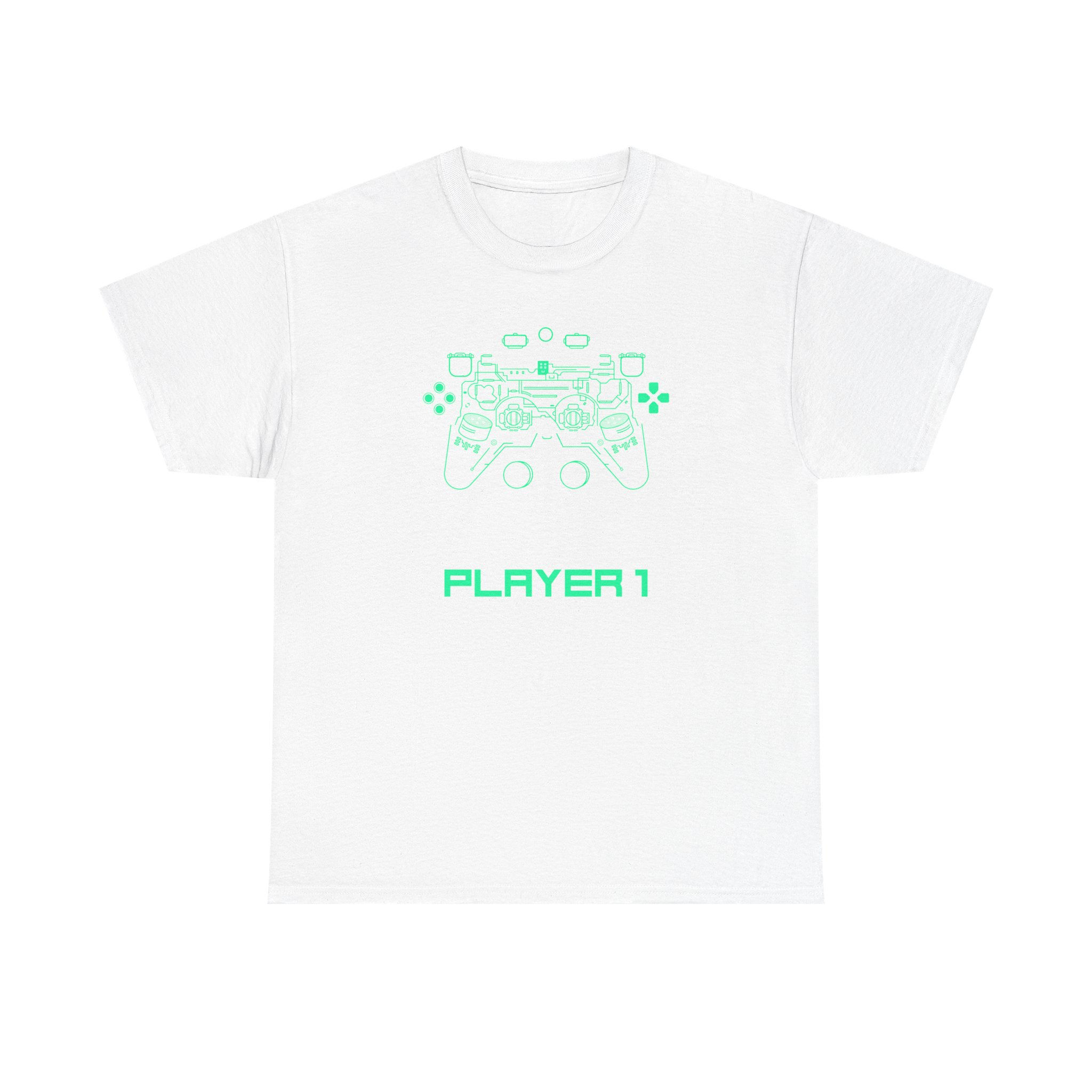 Player 1 Retro Gamer T-Shirt — Neon Controller Graphic Tee