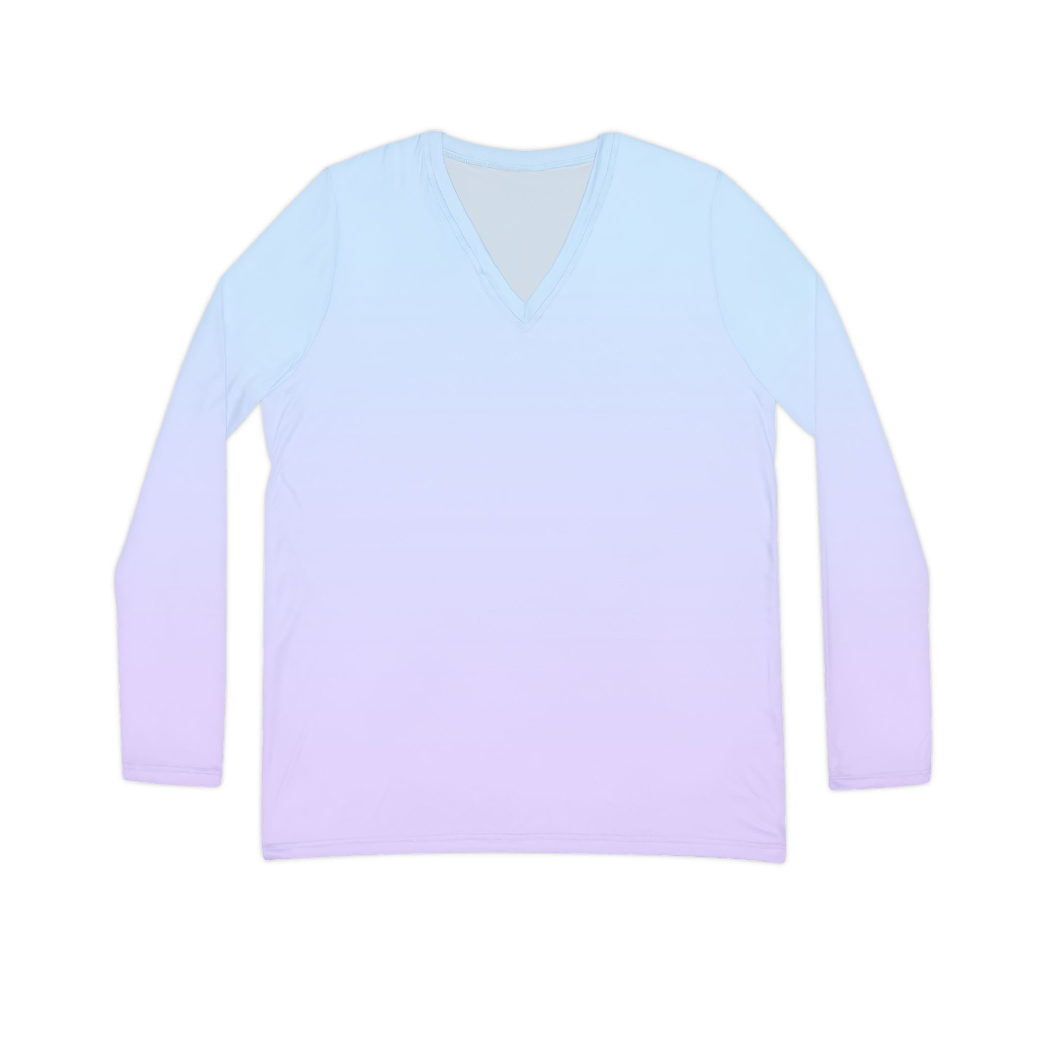 Pastel Ombre V-Neck Long Sleeve Shirt — Women's Gradient AOP
