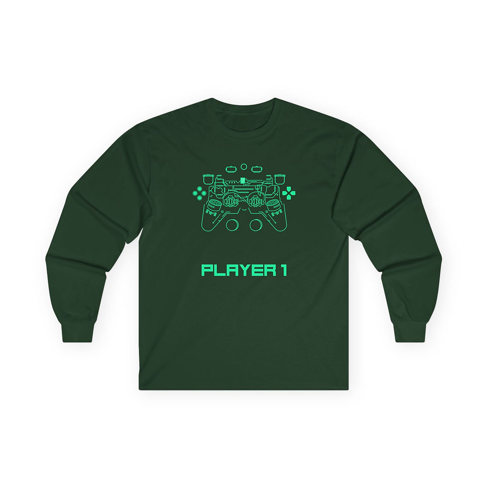 Thumbnail: Player 1 Retro Controller Long Sleeve Tee